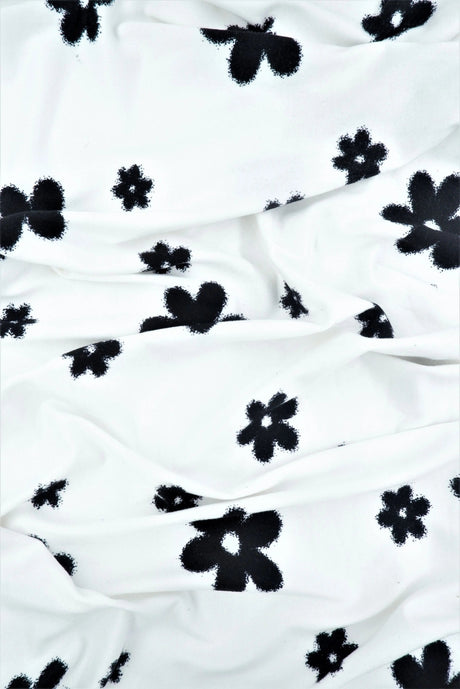 1 Yard Floral DTY Brushed Knit Fabric Soft Stretch 58/60 Inch Wide
