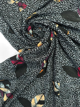 Acrylic Knitted Fabric Printed Abstract Gray