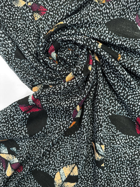 Acrylic Knitted Fabric Printed Abstract Gray