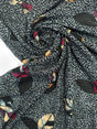 Acrylic Knitted Fabric Printed Abstract Gray