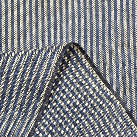 Pure Linen Yarn-Dyed Stripe Indigo