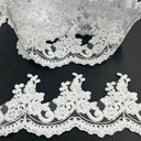 Polyester Lace Trimming Corded Embroidered 4" Wide