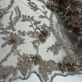 Beaded 3D Floral Lace Mesh