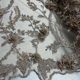 Beaded 3D Floral Lace Fabric 48" Wide