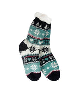Snowflake, Tree & Heart Knit Thermal Slipper Socks with Non-Slip Grippers
