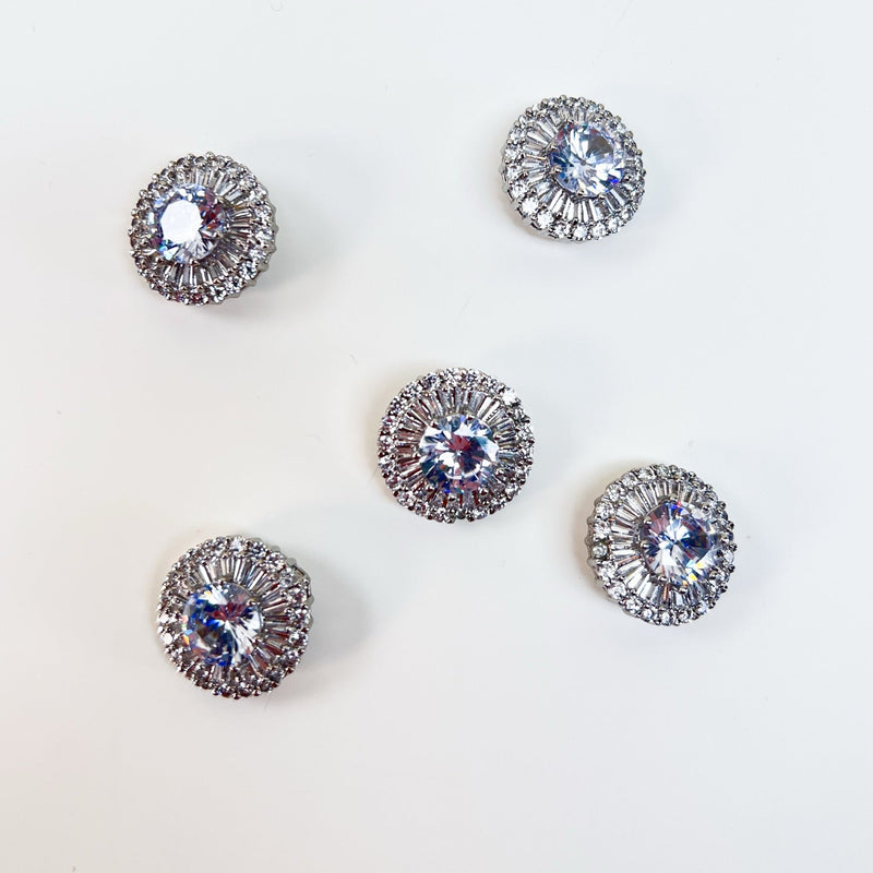 Silver Sewing Notions With Crystals