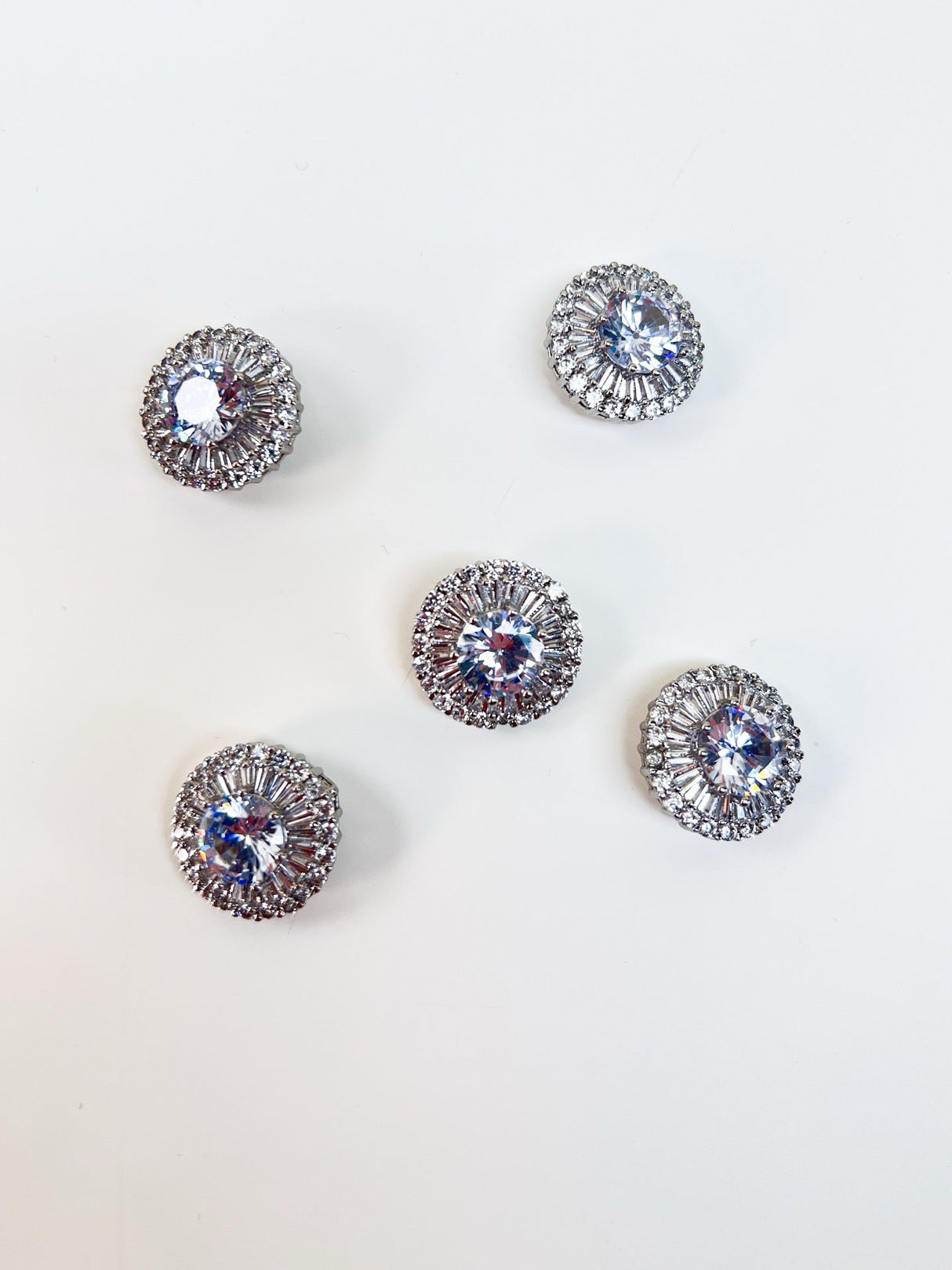 Silver Sewing Notions With Crystals