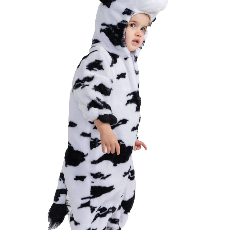 Kids plush cow costume jumpsuit with hood