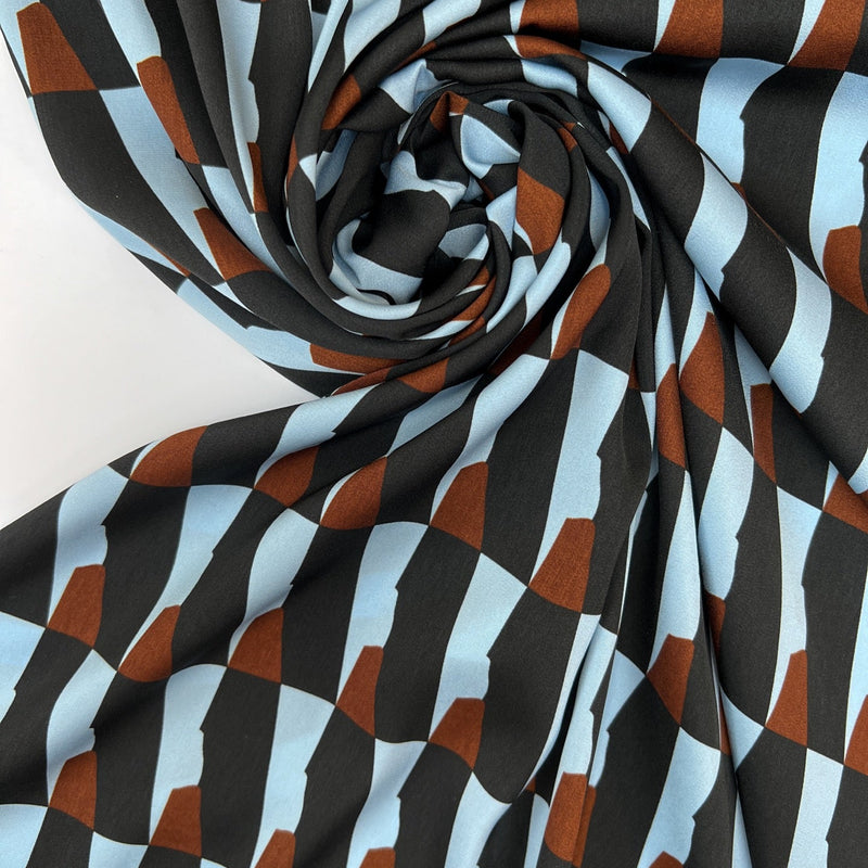 Polyester Sateen Printed Geometric