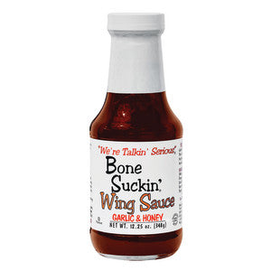 BONE SUCKIN' WING SAUCE GARLIC & HONEY 12.25 OZ BOTTLE