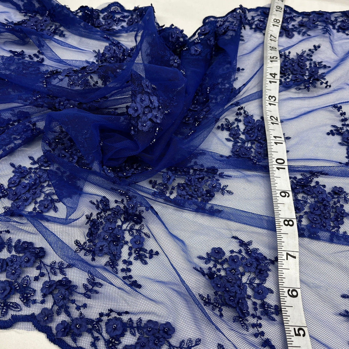 Beaded Floral Lace Trimming 21" Wide