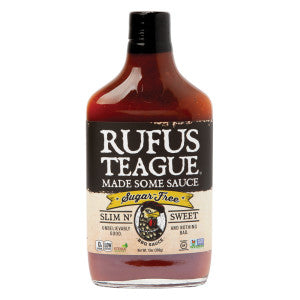 RUFUS TEAGUE SUGAR FREE SLIM N SWEET BBQ SAUCE 13 OZ BOTTLE