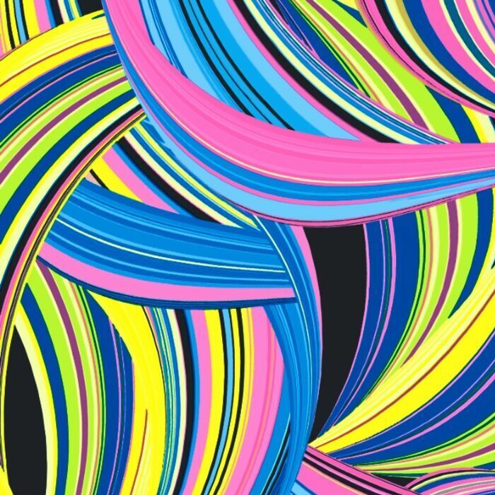 Printed Spandex Wave Line Geometric Fabric