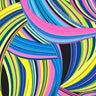 Printed Spandex Wave Line Geometric Fabric