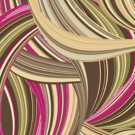 Printed Spandex Wave Line Geometric Fabric