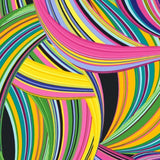 Printed Spandex Wave Line Geometric Fabric