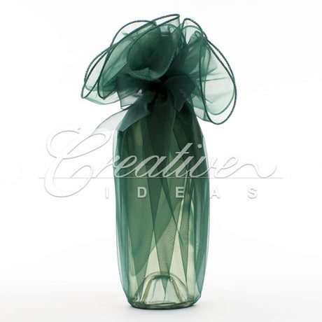 28" Round Solid Organza Wrap-Sold By A Dozen Pieces ( 6 Pieces/Inner Pack) (Hunter Green)