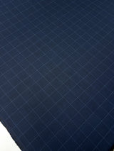 Checked Blue Polyamide Viscose Suiting Fabric
