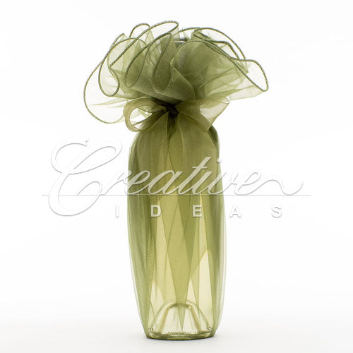 28" Round Solid Organza Wrap-Sold By A Dozen Pieces ( 6 Pieces/Inner Pack) (Moss Green)