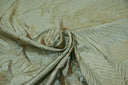 Bark Leaf Polyester Taffeta Fabric - Zig Zag Texture, 58/60" Width, Chocolate, Bronze Olive, Mint Green (Brownish Hue) (1 Yard)