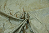 Bark Leaf Polyester Taffeta Fabric - Zig Zag Texture, 58/60" Width, Chocolate, Bronze Olive, Mint Green (Brownish Hue) (1 Yard)