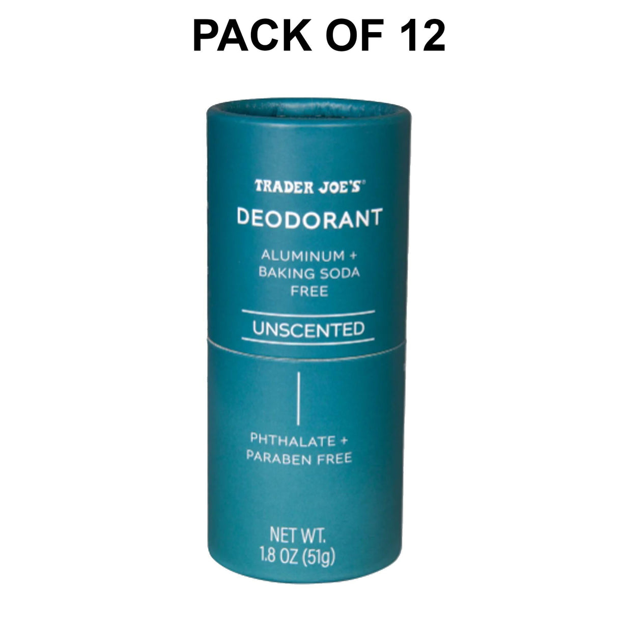 Trader Joe’s Unscented Deodorant - Backing Soda Free | 1.8 Oz