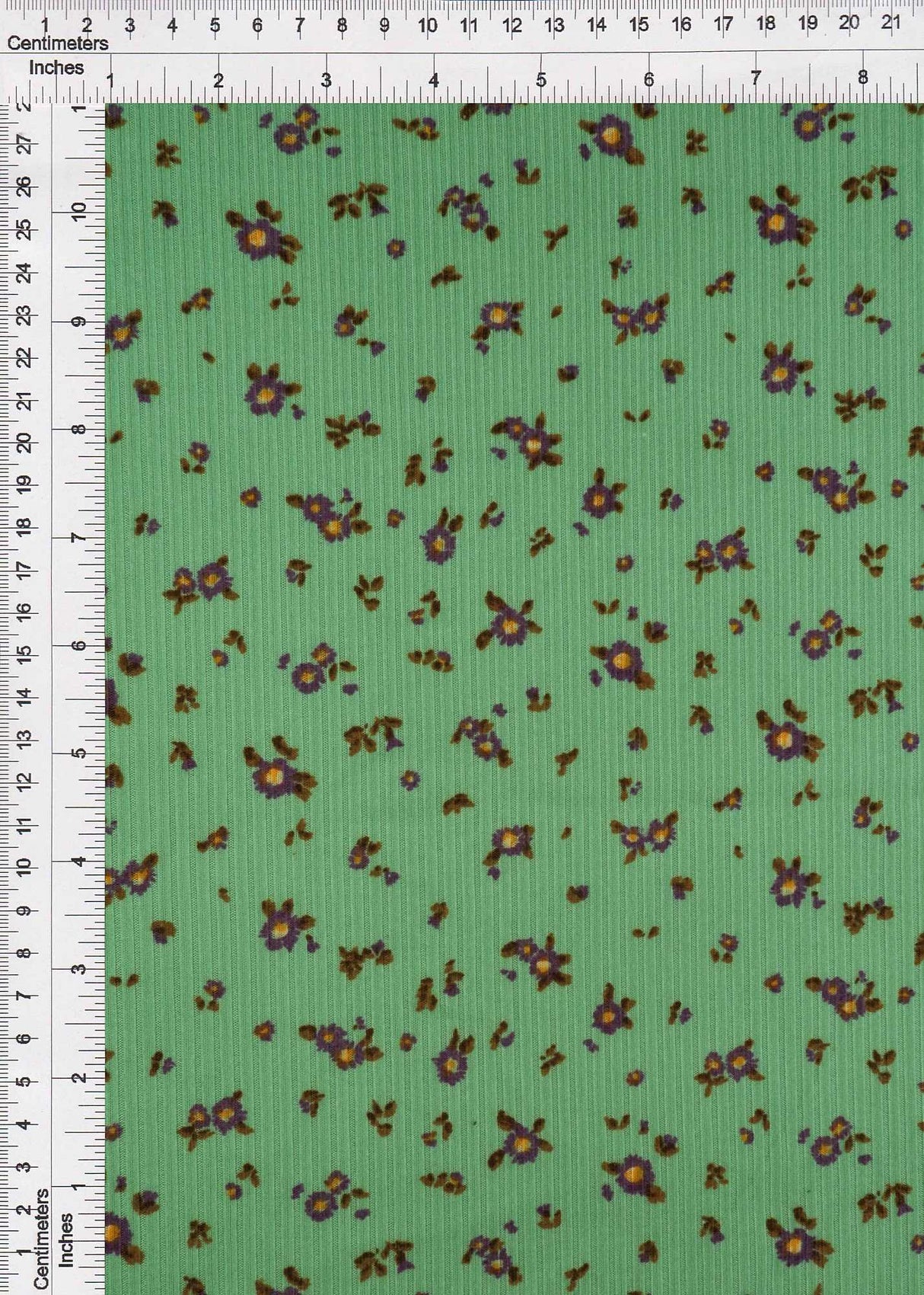 Rib Knit Ditsy Floral Stretch Fabric