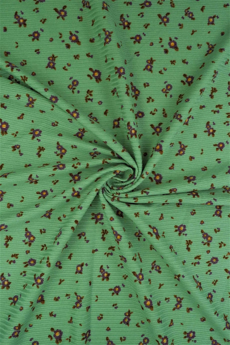 1 Yard Ditsy Floral 4X2 Yummy Rib Knit Fabric Soft Stretch 58/60 Inches Wide