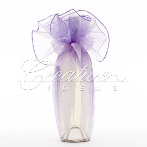 28" Round Solid Organza Wrap-Sold By A Dozen Pieces ( 6 Pieces/Inner Pack) (Lavender)