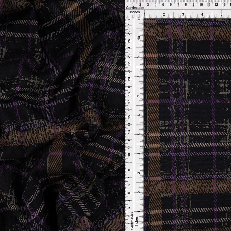 Plaid Double Knit Jacquard Stretch Fabric