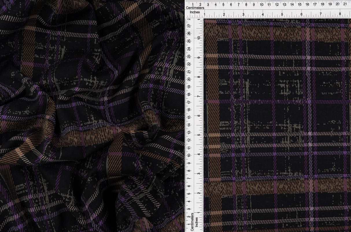 Plaid Double Knit Jacquard Stretch Fabric