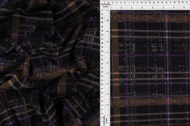 Plaid Double Knit Jacquard Stretch Fabric