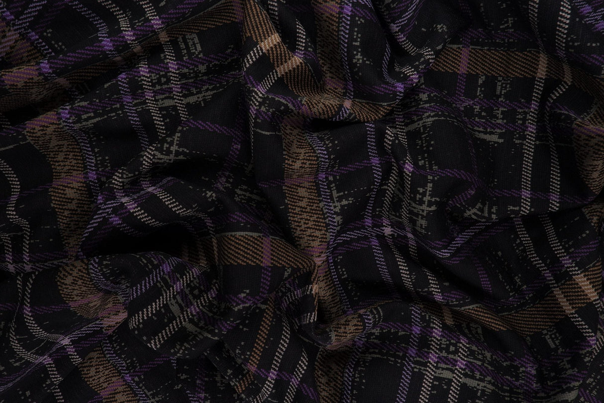 Plaid Double Knit Jacquard Stretch Fabric