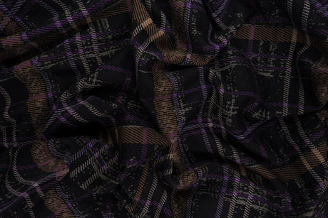 Plaid Double Knit Jacquard Stretch Fabric