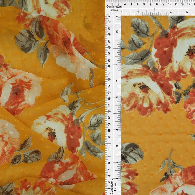 1 Yard Mango Cotton Blended Chiffon 57/58'' Wide Lightweight Semi Sheer Fabric