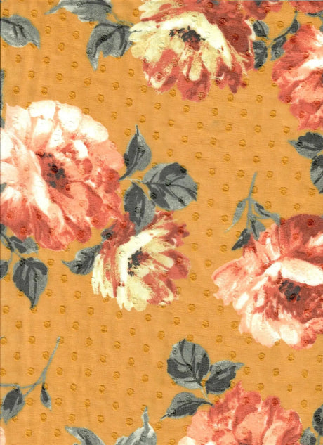 1 Yard Mango Cotton Blended Chiffon 57/58'' Wide Lightweight Semi Sheer Fabric