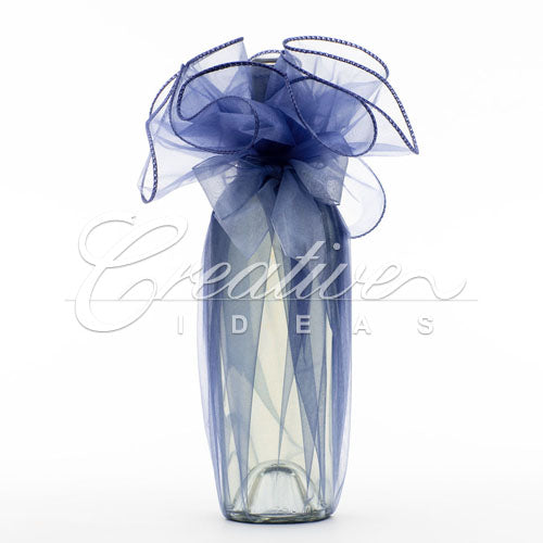 28" Round Solid Organza Wrap-Sold By A Dozen Pieces ( 6 Pieces/Inner Pack) (Antique Blue)