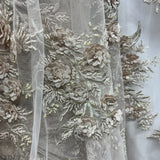 Beaded 3D Floral Lace