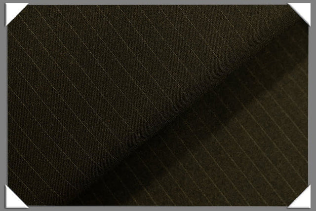 Brown Vegan 1/4" Stripe Polyester Fabric - Brown Stripe, 60" Width (1 Yard)