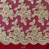 Beaded Corded Bridal Lace Fabric 51" Wide