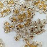 Beaded Corded Bridal Lace Fabric