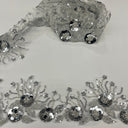 1 Yard  Embroidered on 100% Polyester Net Mesh 4″ Wide Beaded & Corded Floral Lace Trimming