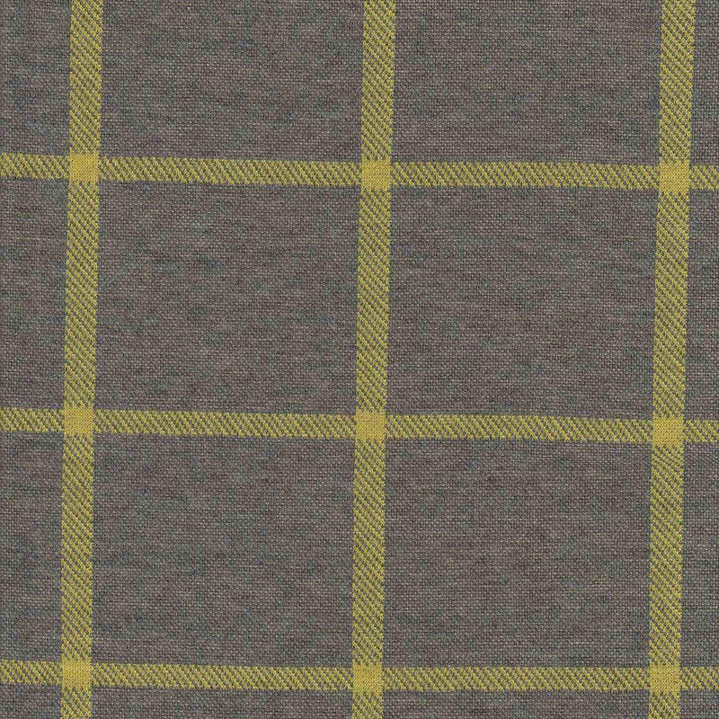 1 Yard Charcoal Double Knit Jacquard Window Pane Yarn Dyed Plaid Fabric 58/60" Wide