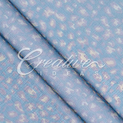58" Organza Leopard Sheet - 3 Yards (Turquoise/Yellow)