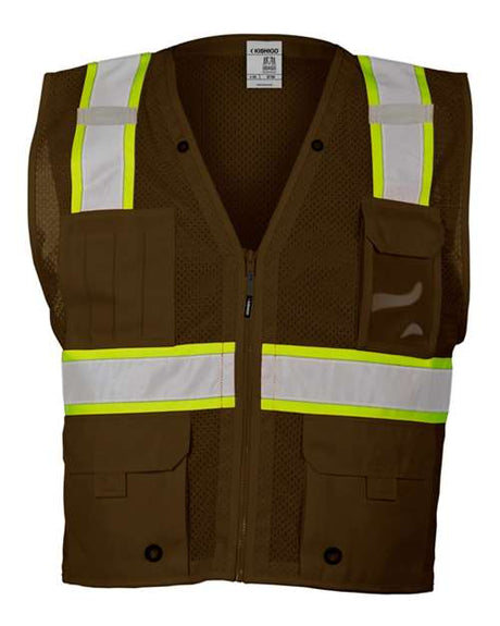 Kishigo Unisex EV Series Enhanced Visibility Multi-Pocket Mesh Vest