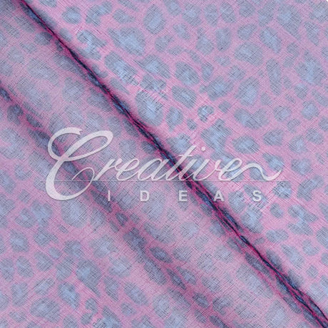 58" Organza Leopard Sheet - 3 Yards (Fuchsia/Turquoise)
