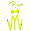 Neon Suspender, Bowtie Accessory Set - Adults