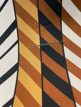 Polyester Sateen Striped Fabric Brown Multicolour Italy