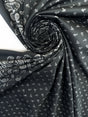 Cotton Sateen Paisley Black White