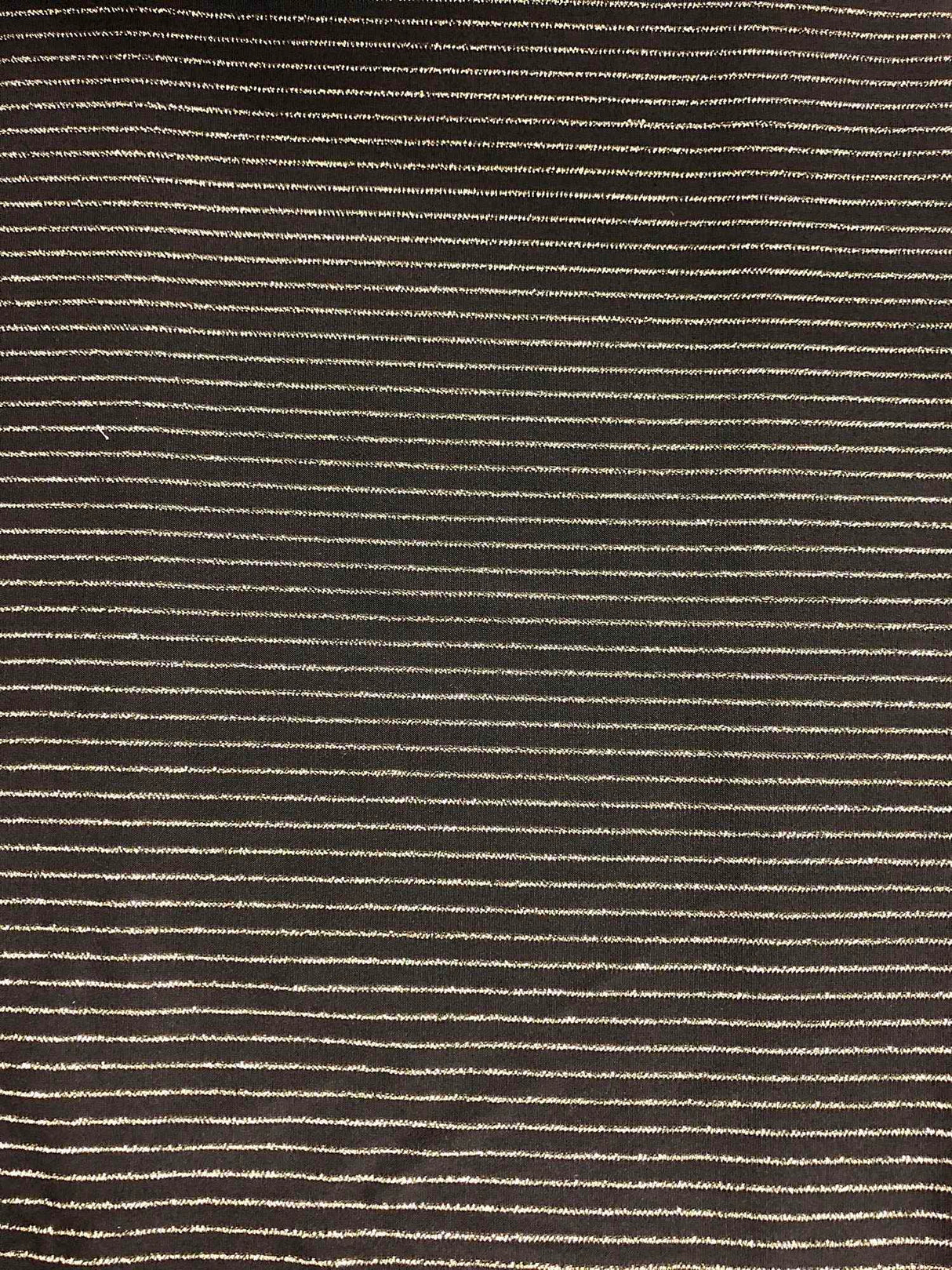 1 Yard Lurex Horizontal Stripe Knit Fabric 180 GSM, 58/60? Wide Polyester Lurex Spandex Blend